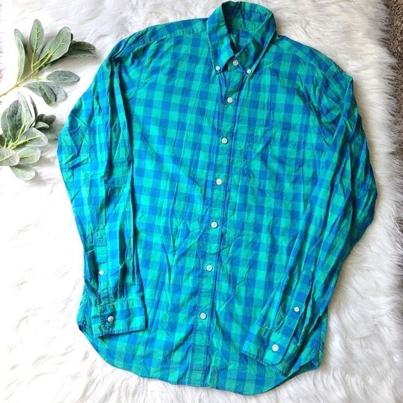 J. CREW Men's Small Plaid Lightweight Dress Shirt - Picture 2 of 6